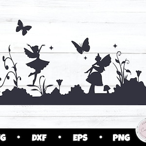 Fée SVG, svg jardin féerique, svg fées, svg papillon, svg champignon, svg fleur, svg jardin