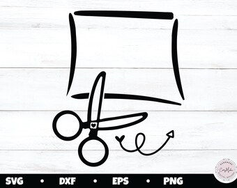 Scissors Cutting Paper SVG, Cricut Craft File (Digital Download)