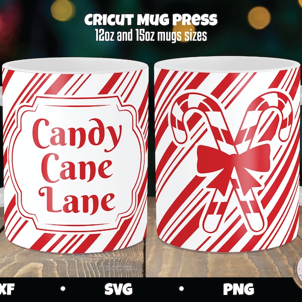 Christmas Mug Press, Candy Cane Mug SVG, Cricut Mug Press SVG, Mug Press SVG design, Holiday Mug, Mug Press sublimation png