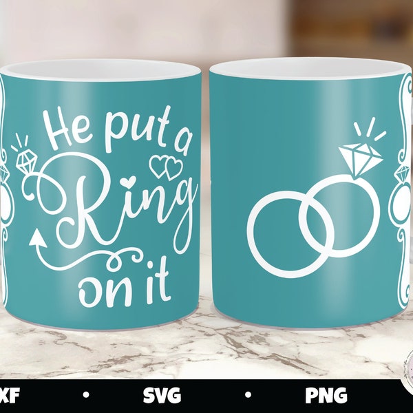 Cricut mug presse svg, presse de tasse de fiançailles, tasse de mariage, presse de tasse de diamant, conception de tasse presse svg, svg d'encre infusible, png de sublimation