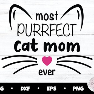 Cat Mom Mug Press SVG, Paws and Hearts Border (Digital Download) image 3