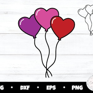 Herz Ballons svg, Herz Ballons png, Valentinstag Ballons, Herzen svg, Herzen Sublimation png, Valentinstag svg, Ballon svg