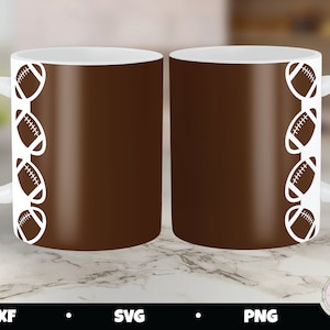 Cricut mok druk op SVG, voetbal, digitale download, 12oz en 15oz mok maten, mok pers inpaksjabloon
