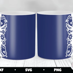 Butterfly Flower Mug Press SVG, Infusible Ink Template (Digital Download) image 2