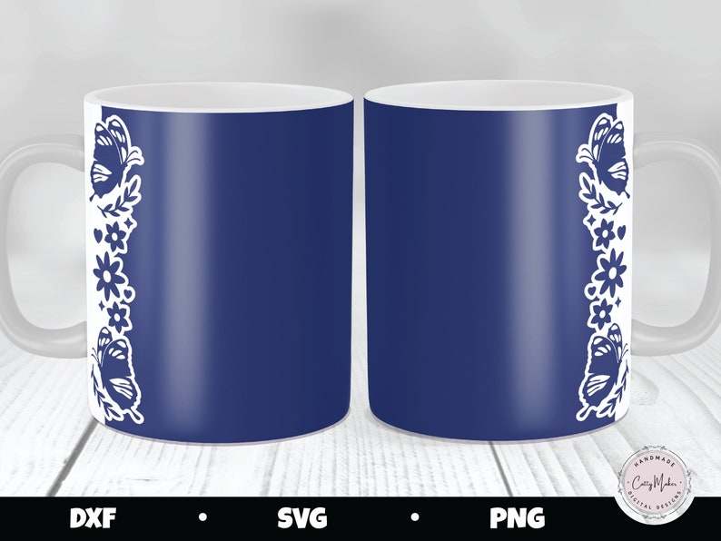 Butterfly Flower Mug Press SVG, Infusible Ink Template (Digital Download) image 2