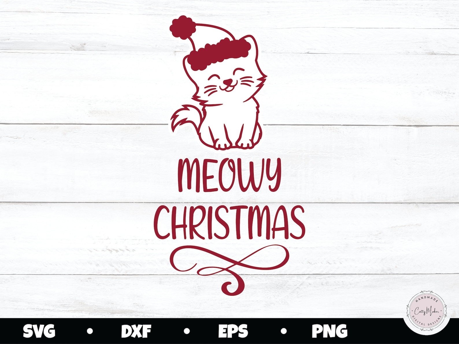 Cat Santa SVG Cat Christmas SVG Meowy Christmas Svg Etsy Canada