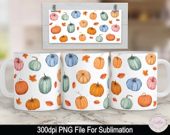 Sublimatieontwerp pompoenmok herfst (PNG)