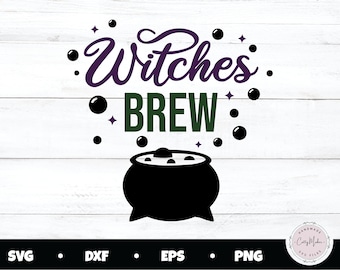 Witches Brew SVG, Halloween Cauldron Cut File (Digital Download)