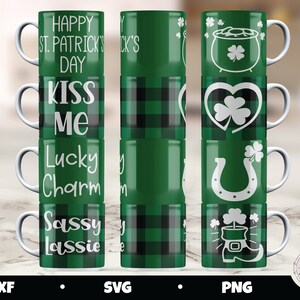 St. Patrick's Day Stackable Mug SVG, 10oz Shamrock Design (Digital Download) image 3