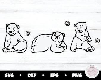 Polar Bear Clipart, Holiday Winter SVG, Christmas Cut File (Digital Download)