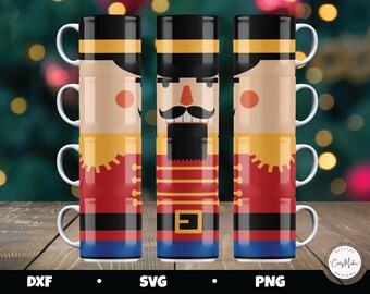 Christmas Nutcracker Stackable Mug SVG, Cricut Mug Press Template (Digital Download)