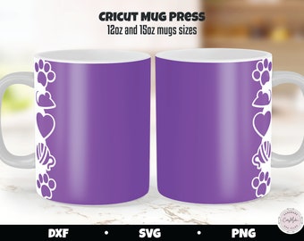 Cat Mug SVG, Cricut Mug Press Template (Digital Download)
