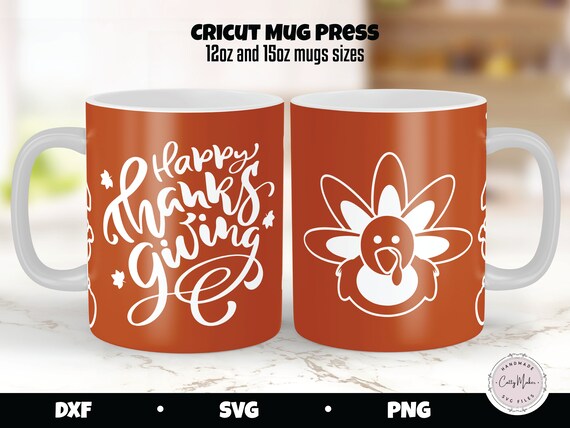 Cricut Mug Press SVG, Thanksgiving Mug, Fall Mug SVG, Coffee Mug svg, Mug Press Template, Mug Press Wrapping Design