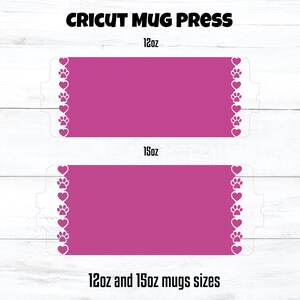Cat Mom Mug Press SVG, Paws and Hearts Border (Digital Download) image 6