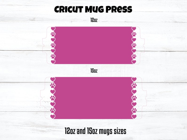 Cat Mom Mug Press SVG, Paws and Hearts Border (Digital Download) image 6