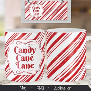 Candy Cane Sublimation, Christmas Sublimation PNG, Mug Press Sublimation, Holiday Sublimation, 12oz mug sublimation, 15oz Mug Sublimation