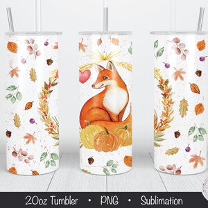 Fall Tumbler, Fall 20z tumbler sublimation, Fox tumbler, Pumpkin tumbler, Autumn tumbler, 20oz skinny tumbler, tumbler sublimation png