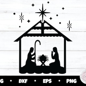 Nativity svg, Nativity Scene SVG, Nativity Silhouette svg, Christmas SVG, Holiday svg, Christmas sign svg, Christmas sublimation, Jesus svg
