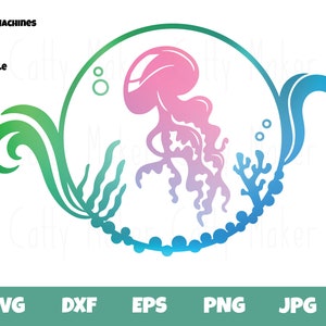 Jellyfish SVG, Jellyfish sublimation, Digital Download, Ocean Beach Vacation, Cricut Cut File, Nautical svg