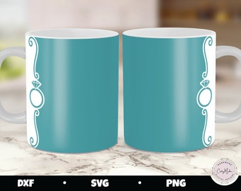 Diamond Ring Mug Press SVG PNG, Wedding Mug Design (Digital Download)