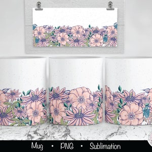 Flower sublimation mug, lower mug png, mug sublimation designs, mug press png, mug sublimation png, 12oz sublimation, 15oz sublimation