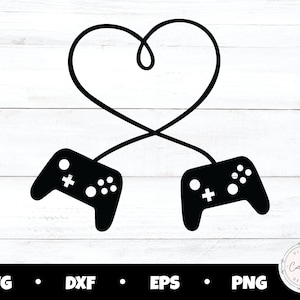 Contrôleur cardiaque svg, contrôleur de jeu svg, svg de la Saint-Valentin, couple de jeu svg, coeur de jeu png, contrôleur png, sublimation png