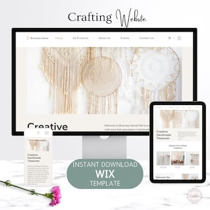 Wix Website Template for Small Crafting Business, Customizable Wix Template, simple wix template
