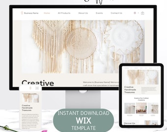 Crafting Business Wix Website Template, Customizable E-commerce (Digital Download)