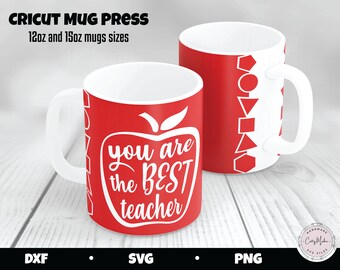 Taza de agradecimiento para profesores (formato SVG), 12 oz y 15 oz (descarga digital)