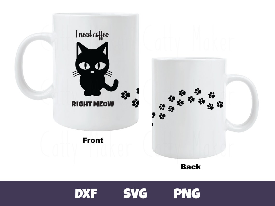 Download Cricut Mug Press Wrap Cat Coffee SVG Digital Download 12oz | Etsy