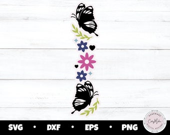 Butterfly & Wildflower SVG, Spring Cut File (Digital Download)