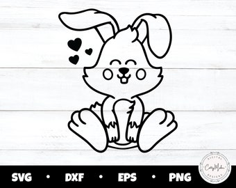 Easter Bunny SVG, Spring Rabbit PNG, Cut File (Digital Download)