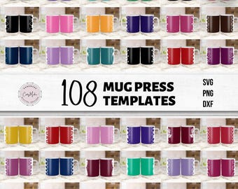 108 cricut mug press bundle, infuse ink mug svg, mug press svg designs, mug press template bundle, cricut mug press borders, mug svg