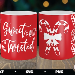 Cricut Mug Press SVG, Christmas Mug Press, Holiday Mug Press, Candy cane SVG, SVG dolce ma contorto, cricut mug sublimazione png