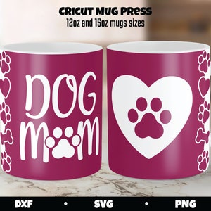 Cricut Mug Press svg, Mug Press SVG, Dog Mom SVG, Dog Mom Mug, Dog SVG, modelo de prensa de caneca, sublimação de prensa de caneca png