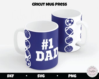 Cricut Mug Press SVG, #1 Dad SVG, Digital Download, Dad Mug SVG, Mug Press Wrapping Template, dad mug press svg