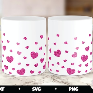 Hart mok pers svg, Valentijnsdag mok pers, mok pers svg ontwerp, cricut mok svg, mok sublimatie png, mok pers png, harten mok