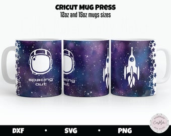 Cricut Mug Press SVG, Astronaut Rocket Design (Digital Download)
