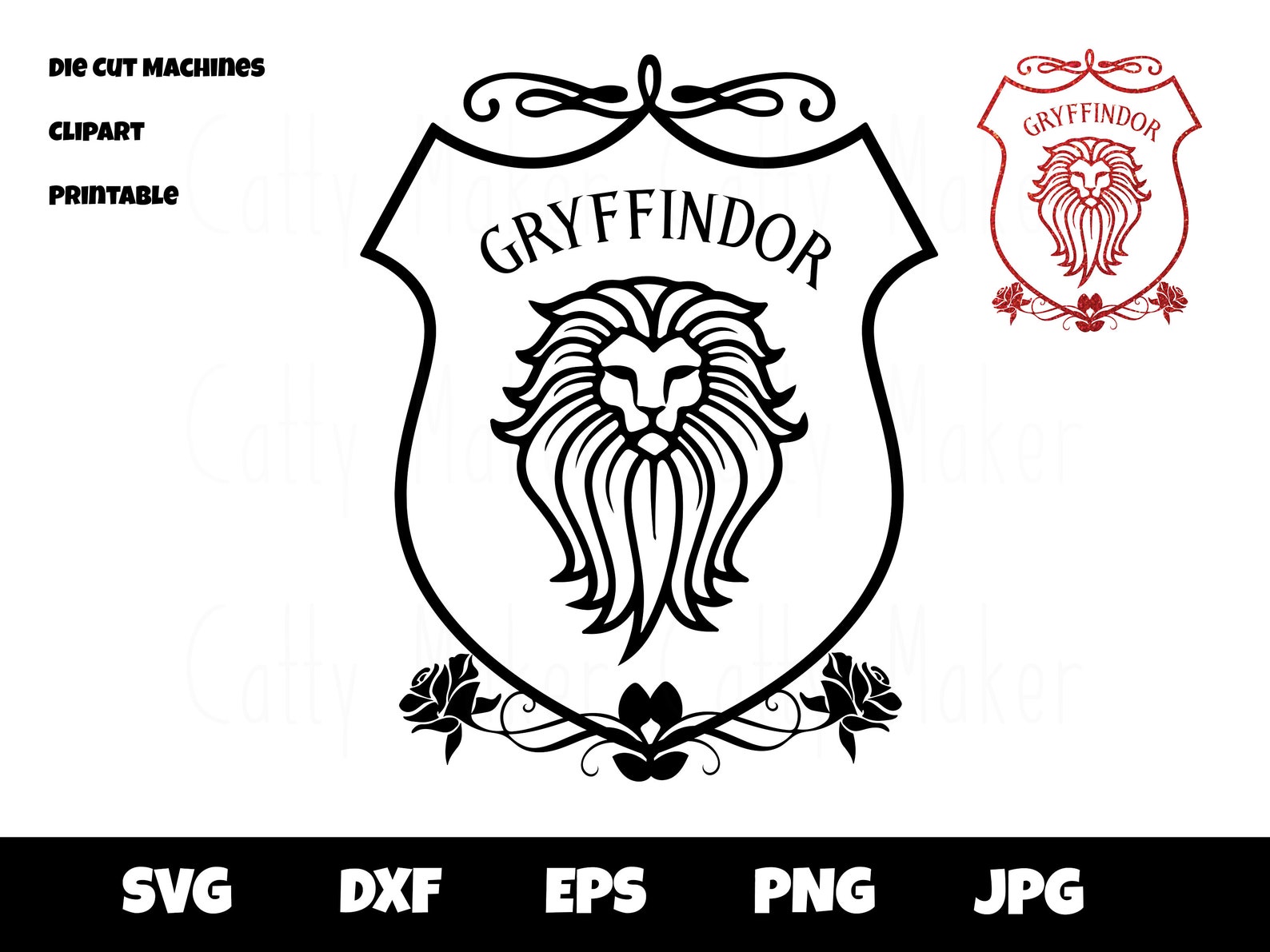 Gryffindor SVG Digital Download HP cut file Gryffindor | Etsy