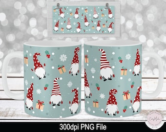 Gnome Sublimation, Christmas Sublimation PNG, Mug Press Sublimation, Holiday Sublimation, 12oz mug sublimation, 15oz Mug Sublimation