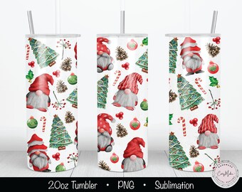 Kerstkabouterbeker, 20oz mager ontwerp (PNG)