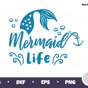 Mermaid Life SVG, Digital Download, Mermaid Life Clip Art, Mermaid Life Cut File