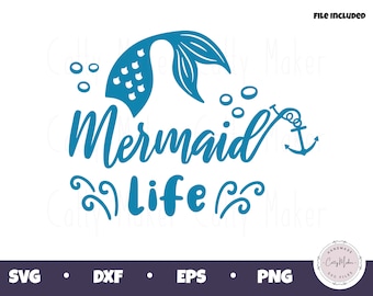 Mermaid Life SVG, Mermaid Lover Clip Art (Digital Download)