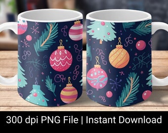 Weihnachtsbaum-Becherverpackung, Feiertags-Verzierungen Sublimation (PNG Digital Download)