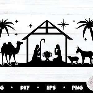 Nativity svg, Nativity Scene SVG, Nativity Silhouette svg, Christmas SVG, Holiday svg, Christmas sign svg, Christmas sublimation, Jesus svg