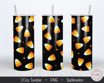 Candy Corn Halloween Tumbler Sublimation Design (Digital Download)