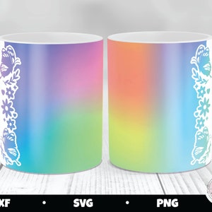 Butterfly Flower Mug Press SVG, Infusible Ink Template (Digital Download) image 1