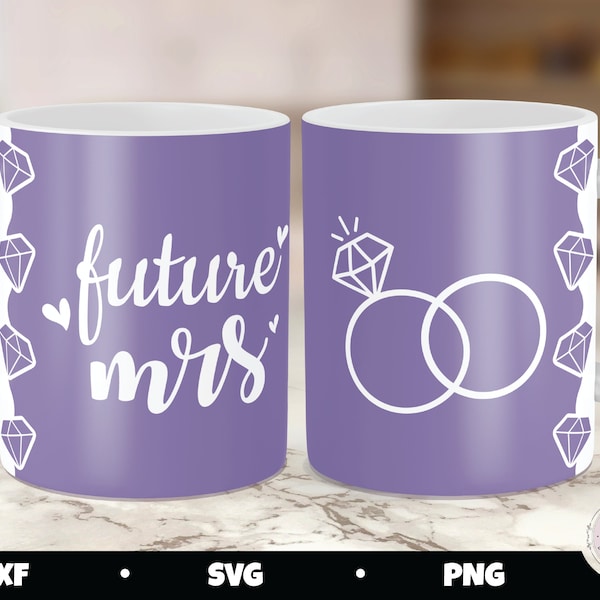 Presse de tasse de fiançailles, presse de tasse de mariage, svg de presse de tasse de cricut, presse de tasse de diamant, conception de svg de presse de tasse, svg d'encre infusible, png de sublimation