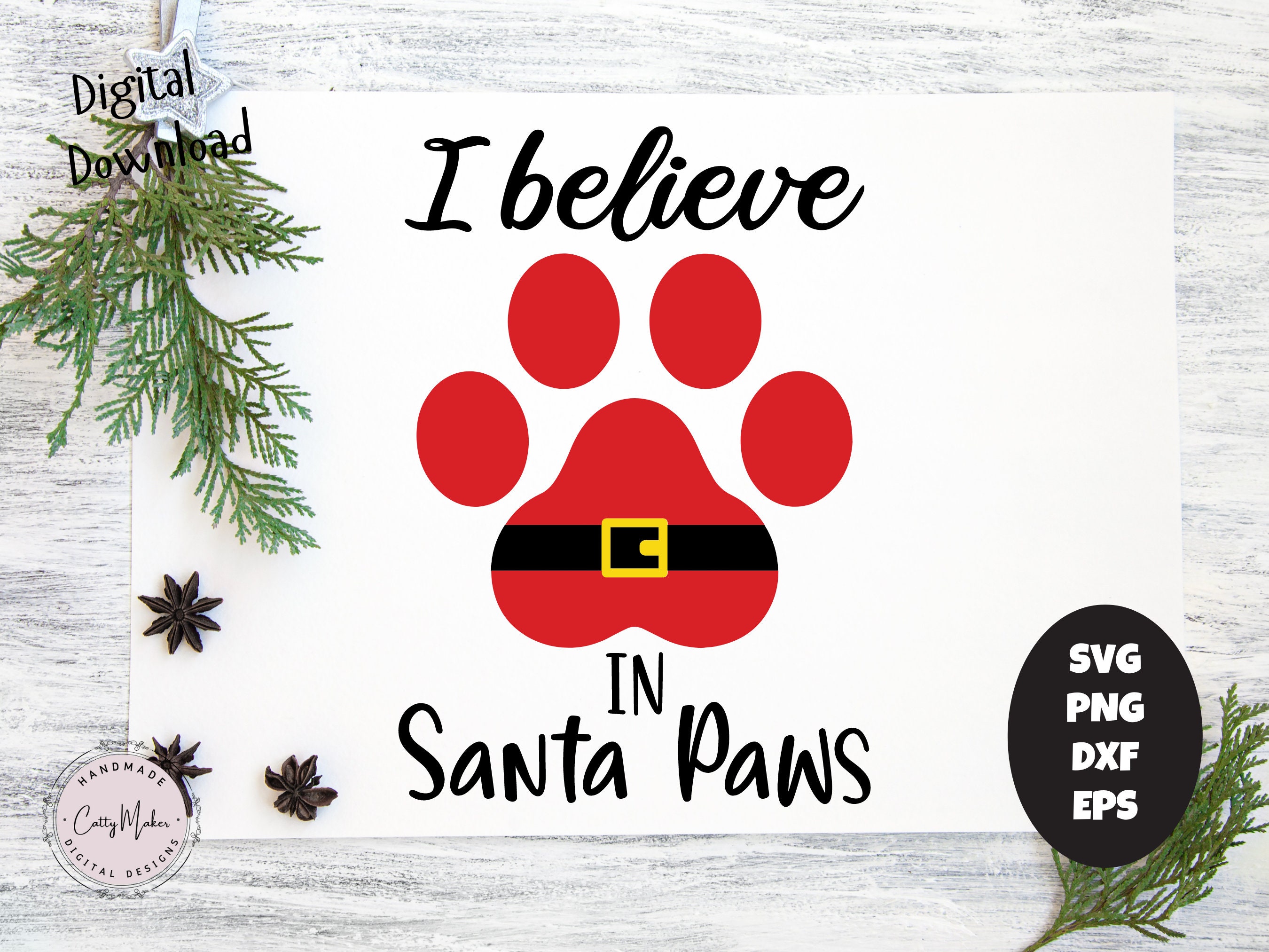Santa Paws I Do Believe In Christmas I Believe in Santa Paws Svg Christmas Dog Svg Christmas Cat | Etsy