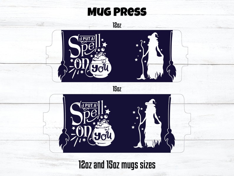 halloween mug press, Witch mug press, Cricut mug press svg, mug press svg design, infusible ink svg, sublimation png, put a spell on you svg image 4